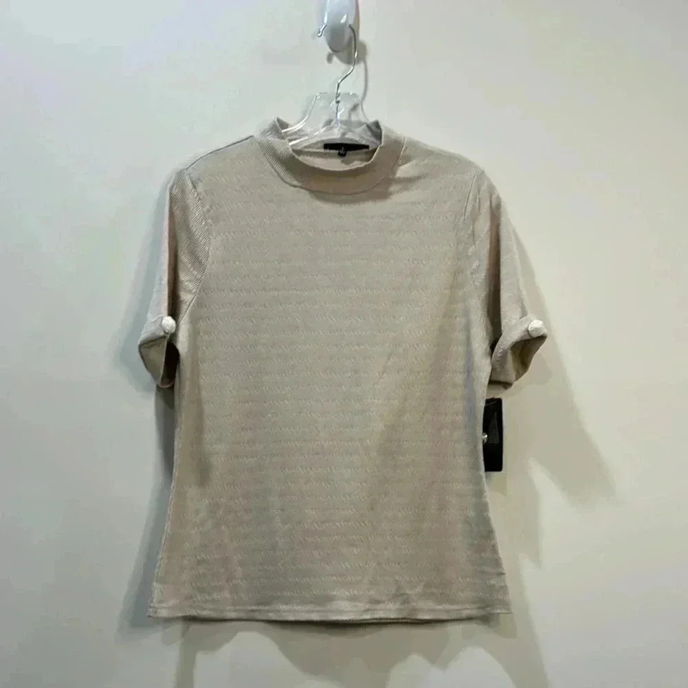 Fifty Street Short Sleeve Mock Neck Shirt - Size L